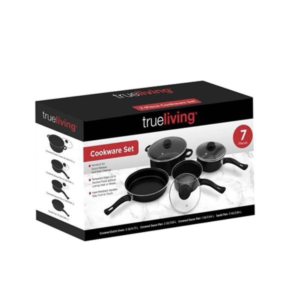 True Living 7-Piece Nonstick Cookware Set